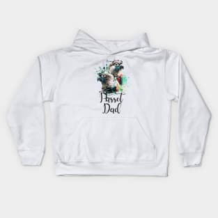 Crimson Bellied Conure Color Splatter Parrot Dad White Kids Hoodie